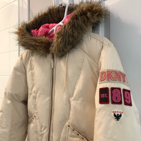 Y2K DKNY Puffer Hooded Jacket - Picture 1 of 9